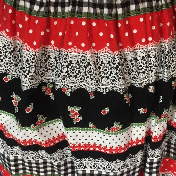 Vintage Modcloth Bea & Dot Holiday Calico Mixed Print Cotton Dress - Picture 8 of 14